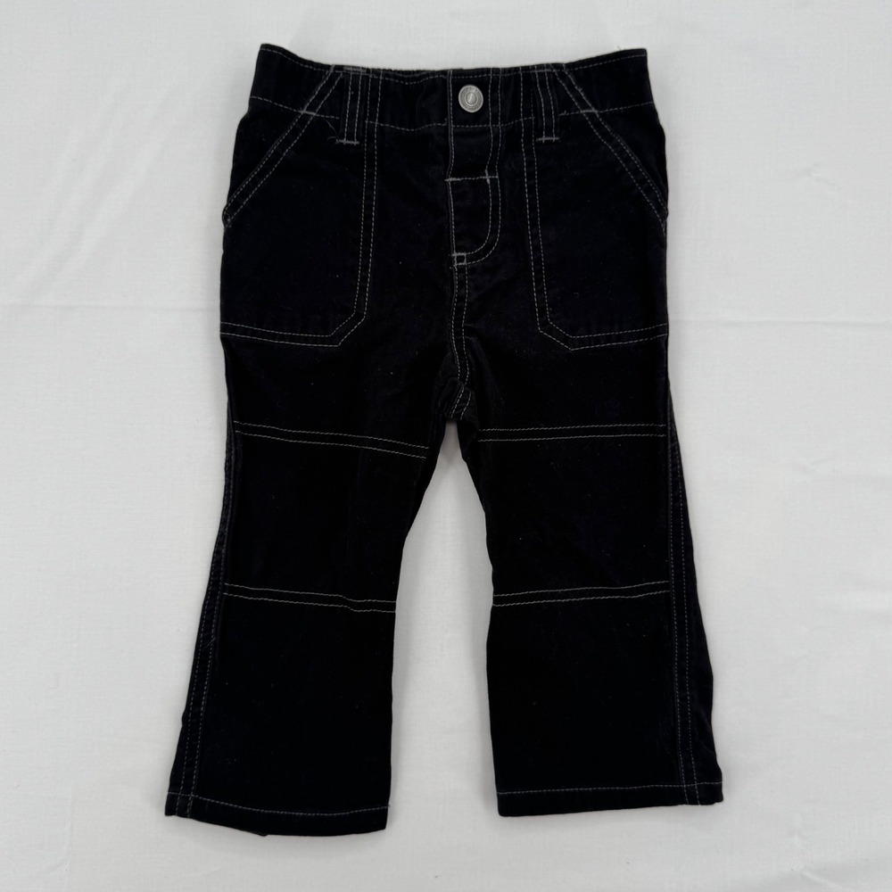 Wonder Kids Girls Cotton Black Contrast Stitch Elastic Waist Pants Size 18 Month